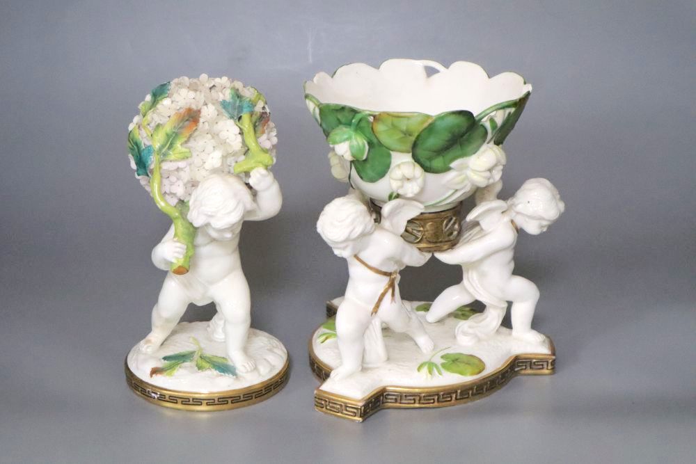 Two Moores cherub pot pourri bowls, retailed by T. Goode & Co, tallest 20cm